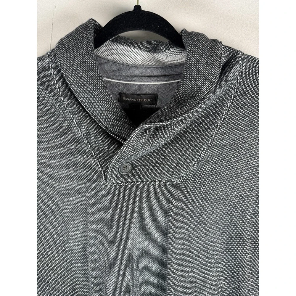 Banana Republic Mens Shaw Collar Sweater Grey Size LARGE‎ Cotton/Poly